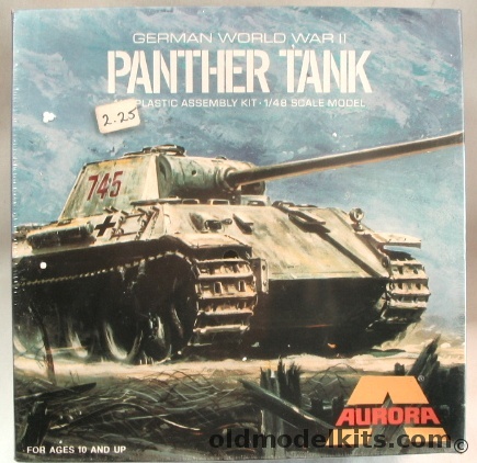 Aurora 1/48 German WWII Panther Tank, 322-150 plastic model kit